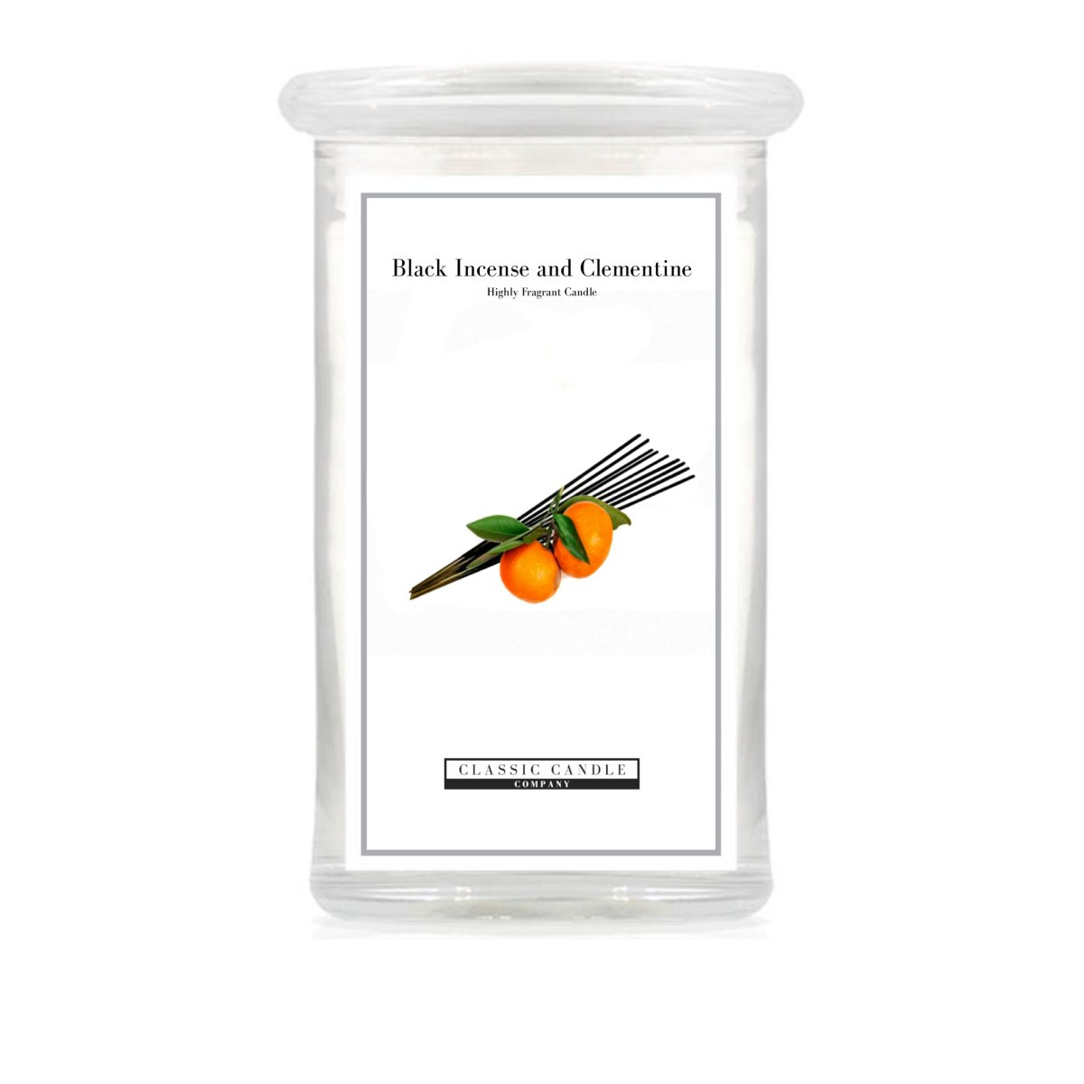 Black Incense and Clementine 2 Wick Large Jar