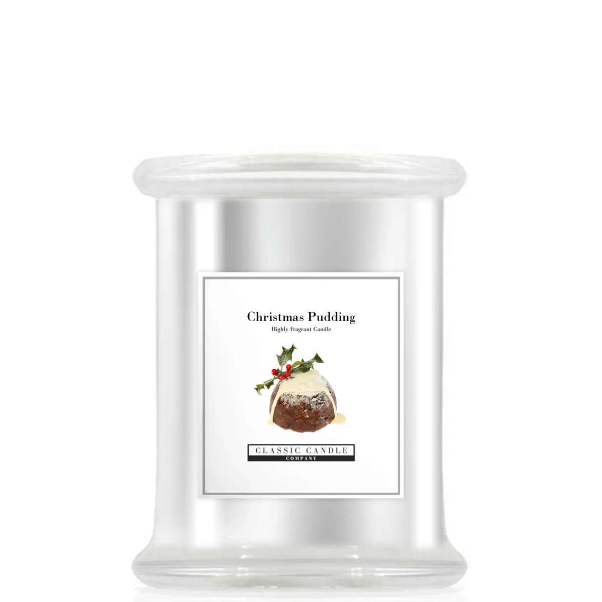 Christmas Pudding Medium Jar In Silver