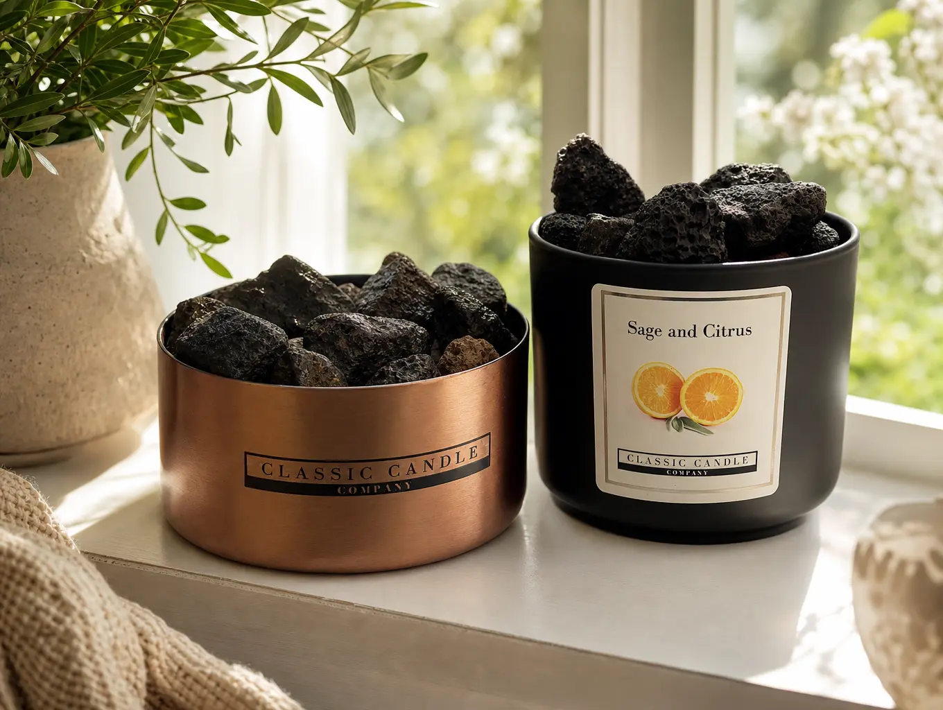 Lava-Rock Diffuser - Copper Tumbler 2 copper tumbler and black tumbler