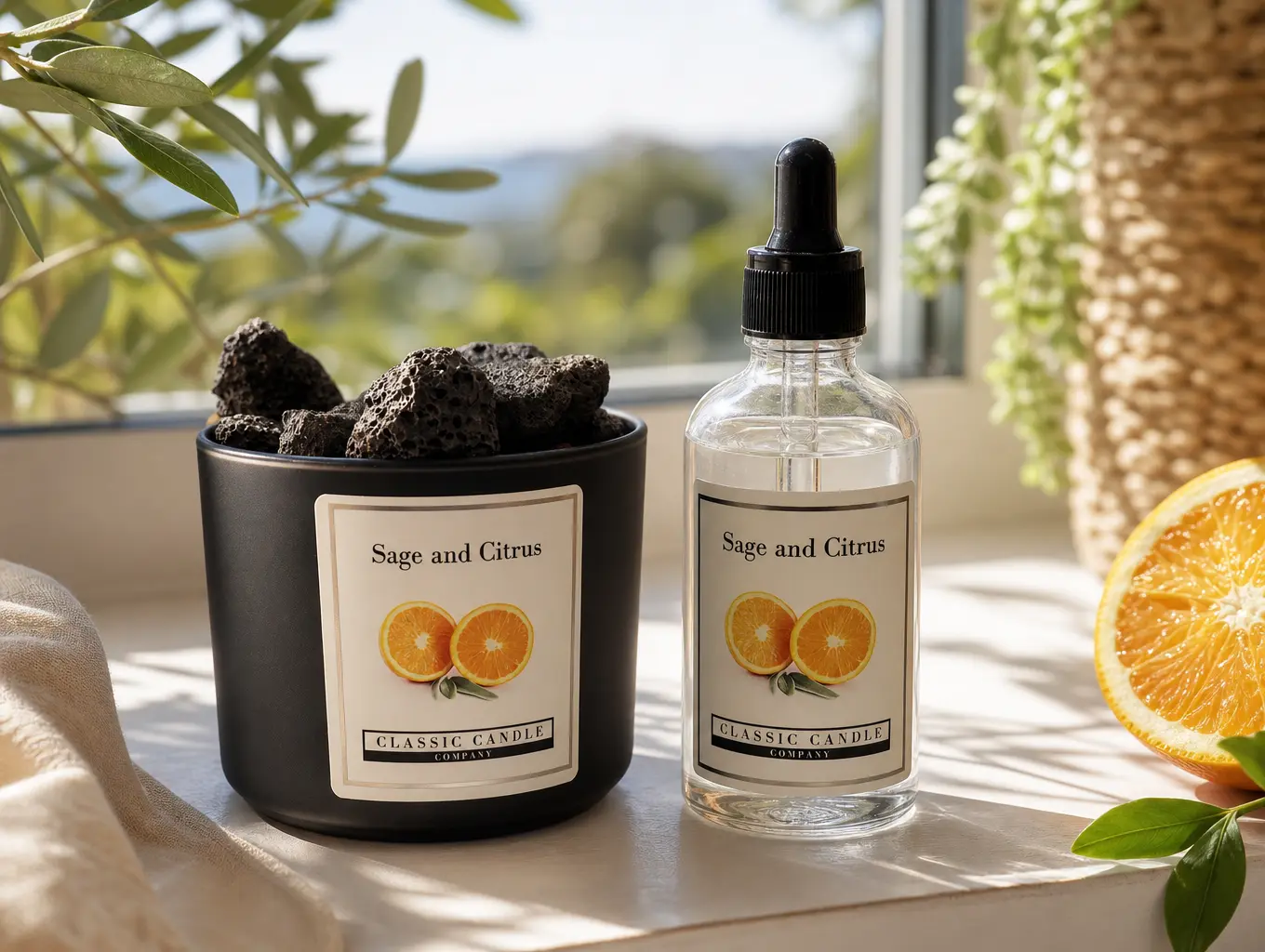 Lava-Rock Diffuser - Black Tumbler 1 Black Lava Diffuser and Oil