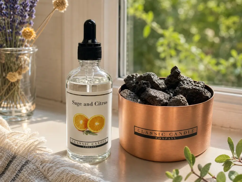Lava-Rock Diffuser - Copper Tumbler 1 copper tumbler and oil bottle